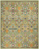 7' X 10' Green Floral Power Loom Area Rug