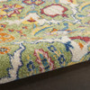 7' X 10' Green Floral Power Loom Area Rug