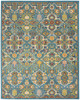 8' X 10' Blue Floral Power Loom Area Rug