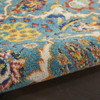 8' Blue Floral Power Loom Runner Rug