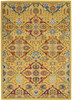 5' X 7' Yellow Floral Power Loom Area Rug