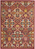 5' X 7' Red Floral Power Loom Area Rug