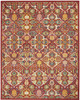 8' X 10' Red Floral Power Loom Area Rug