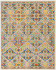 7' X 10' Ivory Floral Power Loom Area Rug