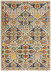 5' X 7' Ivory Floral Power Loom Area Rug