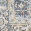 5' X 7' Gray Oriental Power Loom Distressed Washable Area Rug