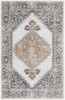 4' X 6' Gray Oriental Power Loom Distressed Washable Area Rug