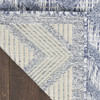 8' X 10' Blue Geometric Flatweave Area Rug