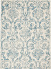 5' X 7' Cream Damask Power Loom Area Rug