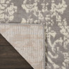 7' Gray Damask Power Loom Runner Rug