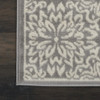 7' Gray Floral Power Loom Runner Rug