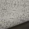 7' Gray Floral Power Loom Runner Rug