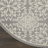 8' Gray Round Floral Power Loom Area Rug