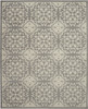 7' X 10' Gray Floral Power Loom Area Rug