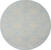 5' Light Blue Round Floral Power Loom Area Rug