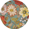 6' Green Round Floral Hand Hooked Handmade Area Rug