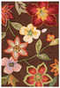 2' X 3' Brown Floral Hand Hooked Handmade Area Rug