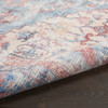 9' X 12' Blue Floral Power Loom Distressed Area Rug