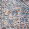 8' X 10' Blue Floral Power Loom Distressed Washable Area Rug
