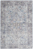 8' X 10' Gray Floral Power Loom Distressed Area Rug