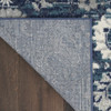 8' X 10' Navy Blue Floral Power Loom Distressed Area Rug