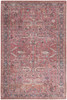 8' X 10' Red Floral Power Loom Distressed Area Rug