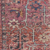 8' X 10' Red Floral Power Loom Distressed Area Rug