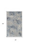 3' X 4' Blue Floral Power Loom Area Rug