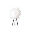 21" Black and White Faux Feather Tripod Table Lamp