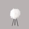 21" Black and White Faux Feather Tripod Table Lamp