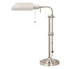 26" Nickel Metal Adjustable Table Lamp With Nickel Rectangular Shade