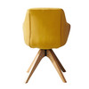 23" Yellow Fabric And Natural Swivel Arm Chair