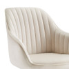 23" Off White Velvet And Gold Swivel Arm Chair