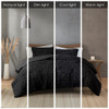 3pc Black Ruched Faux Fur Down Alternative Comforter AND Decorative Shams