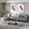 4-Seat Convertible Sectional Sofa with Reversible Ottoman-4-Seat L-shaped with 2 USB Ports