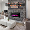 42 Inch Ultra-Thin Electric Fireplace with Decorative Crystals and Smart APP Control-42 inch