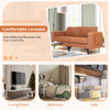 Modern Loveseat Sofa Couch with Side Storage Pocket and Sponged Padded Seat Cushions-Orange