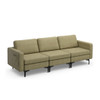 3-Seat Sectional Sofa Couch with Armrest Magazine Pocket and Metal Leg-Green
