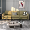 3-Seat Sectional Sofa Couch with Armrest Magazine Pocket and Metal Leg-Green