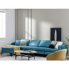 Modular L-shaped Sectional Sofa with Reversible Ottoman and 2 USB Ports-Blue