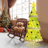 4.6 Feet Pre-Lit Pop-up Christmas Tree with 110 Warm Lights-Green