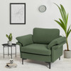 Modern Fabric Accent Armchair with Original Distributed Spring and Armrest Cushions-Army Green