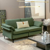 Modern Fabric Loveseat Sofa for with Metal Legs and Armrest Pillows-Army Green