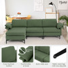 Extra Large Modular L-shaped Sectional Sofa with Reversible Chaise for 4-5 People-Army Green