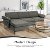 Extra Large Modular L-shaped Sectional Sofa with Reversible Chaise for 4-5 People-Gray