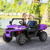 12V Kids Ride On Truck Car with Remote Control and 2 Seaters-Purple
