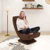 5-Level Adjustable 360 Swivel Floor Chair with Massage Pillow-Brown