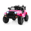 12V Kids Ride On Truck with Remote Control and Headlights-Pink