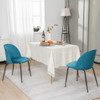 Set of 2 Upholstered Velvet Dining Chair with Metal Base for Living Room-Teal