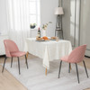 Set of 2 Upholstered Velvet Dining Chair with Metal Base for Living Room-Pink